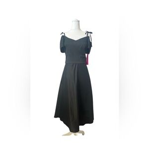 BETSEY JOHNSON - WOMENS FLARE DRESS SHORT SLEEVE SHOULDER TIES